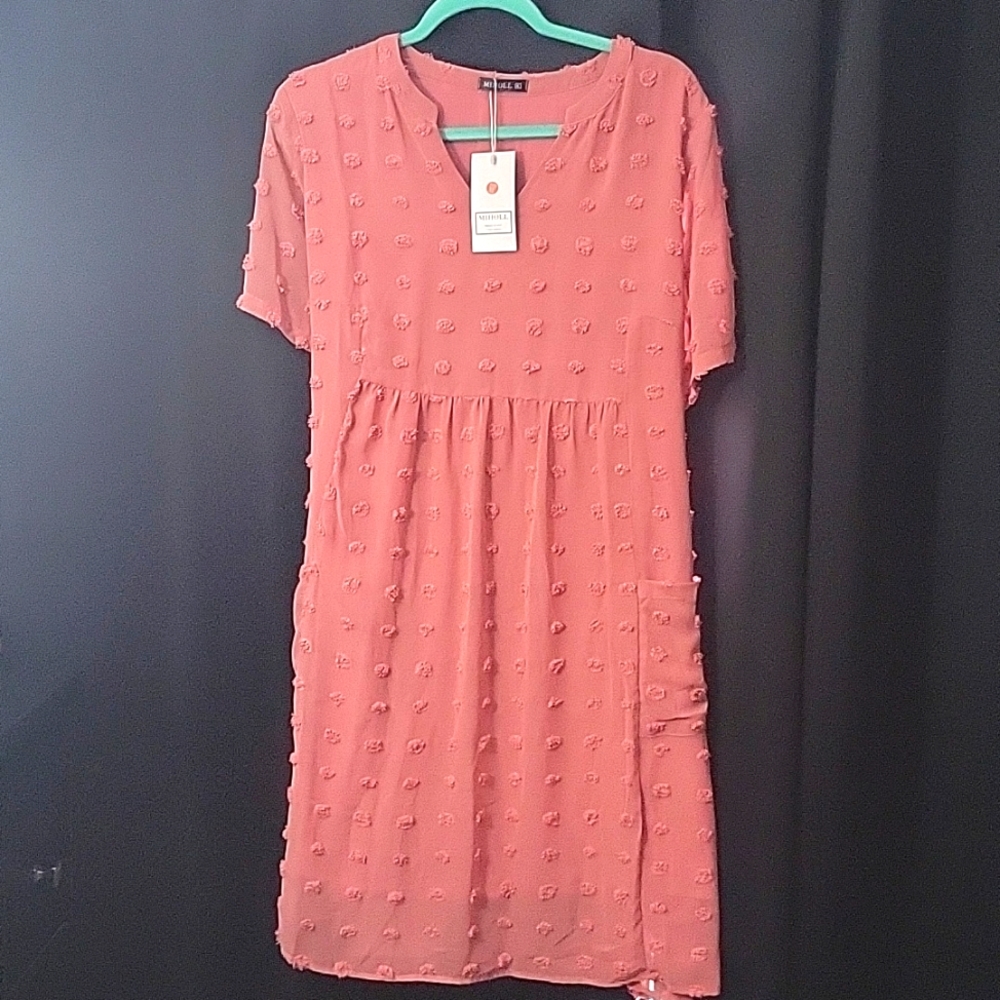 Dress, XL, orangey peach